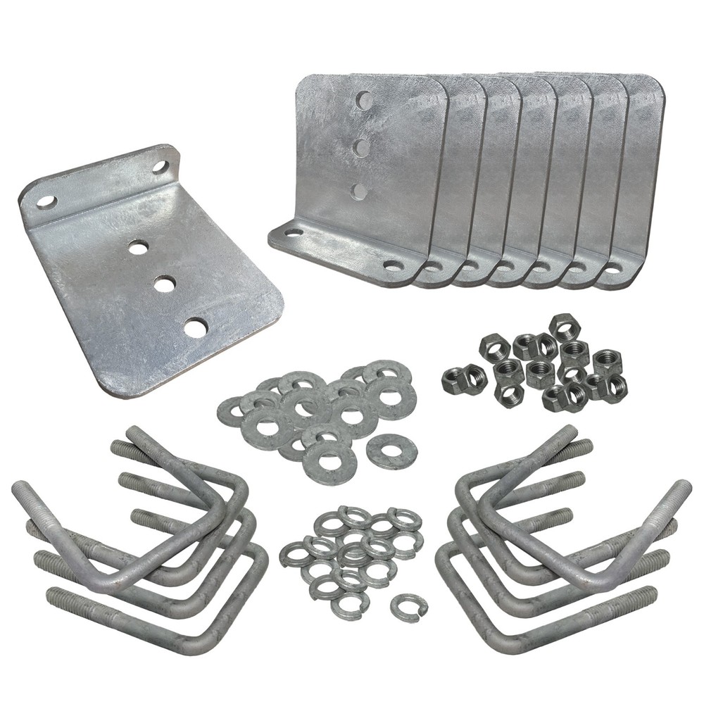 (8) 6" Galvanized L-Type Bunk Bracket Kit for Boat Trailer fits 3x3, Heavy Duty