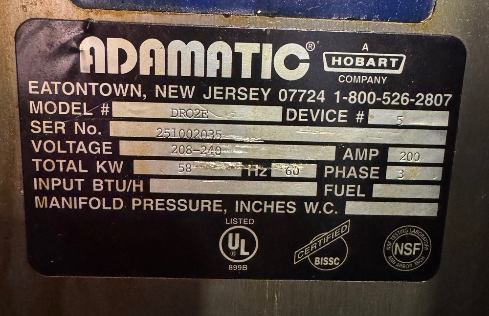 HOBART DRO2E ELECTRIC DOUBLE RACK OVEN