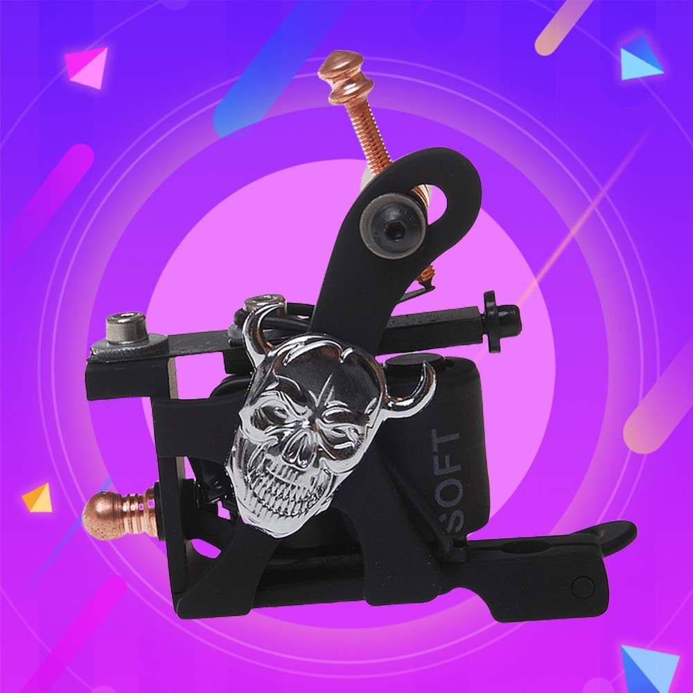 Coil Tattoo Machine Cast Iron Frame for Beginner 10 Wrap Liner 404-G