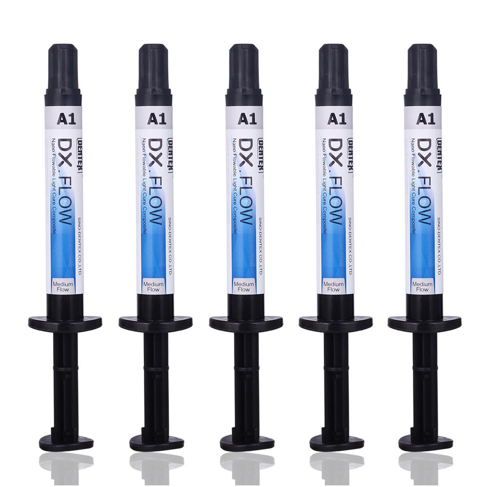 3Pcs Dental Dentex Flowable Light Cure Composite Resin Medium Flow A1 A2 A3 Kit