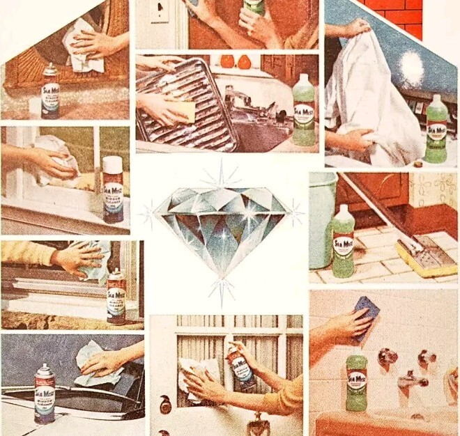1966 Trager Sea Mist Detergent Ammonia Window Cleaner Advertisement Soaps E91D