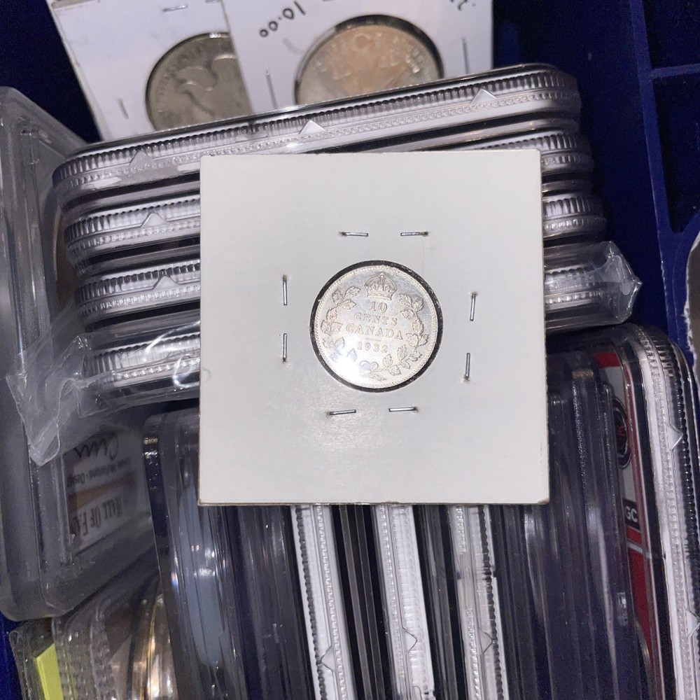 1932 Canada Silver 10 Cents AU