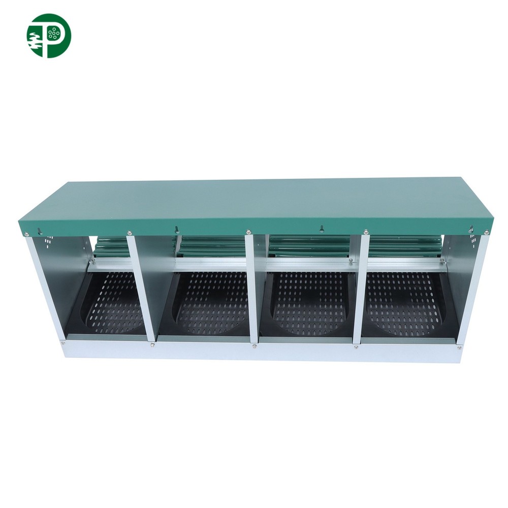 Chicken Nesting Boxes With Perch Metal Chicken Egg Laying 4 Hole Nesting Box