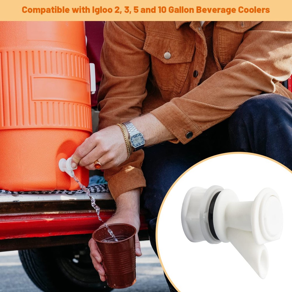 Push-Button Spigot Cooler Replacement, Compatible with Igloo 3 Pack