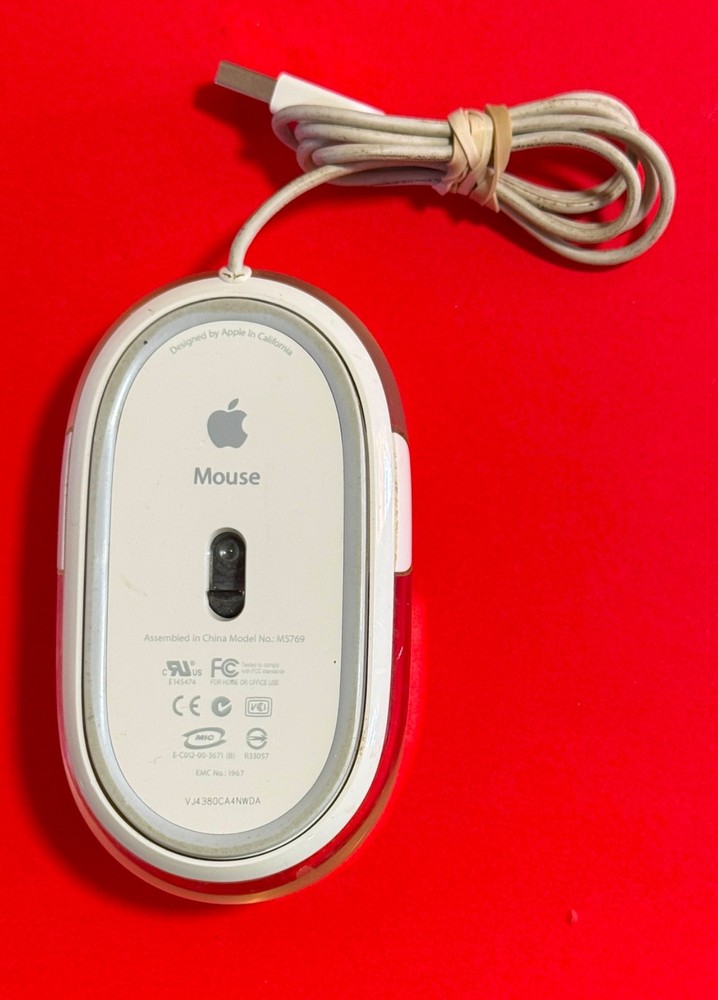 Nice! Apple M5769LL/A Optical Wired White Mouse Fully Tested Works Great!