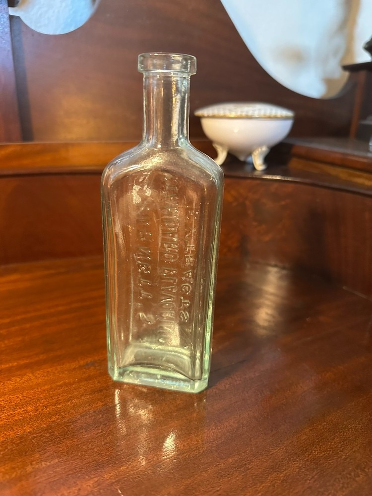 Antique Burnett’s Standard Flavoring Extracts Bottle with Stopper – Aqua - 6"