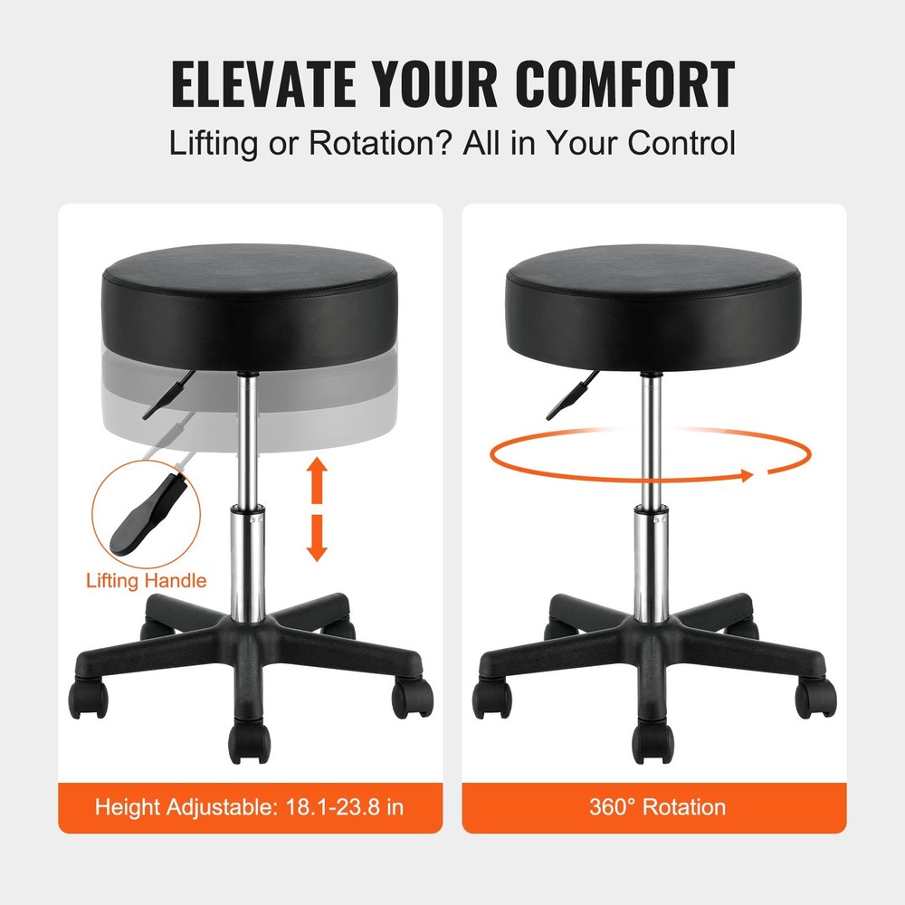 Rolling Stools with Wheels, 400 LBS Weight Capacity Adjustable Height Stool with