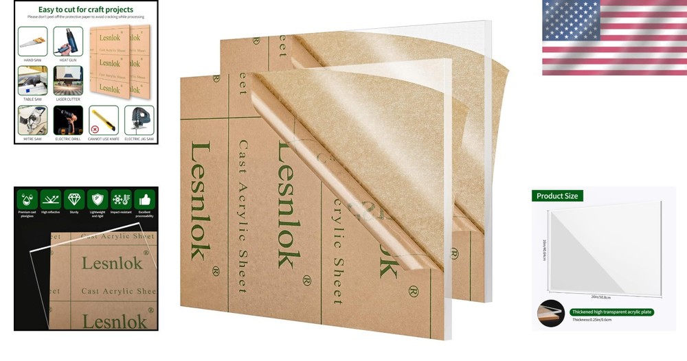High-Quality 16" x 20" Acrylic Panels - Scratch Resistant for Creative Projects