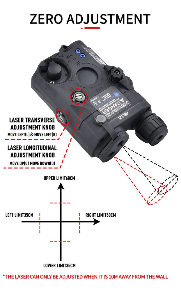 Tactical Brown PEQ 15 Zeroable Blue Vis/IR Laser Sight Device Flashlight Combo