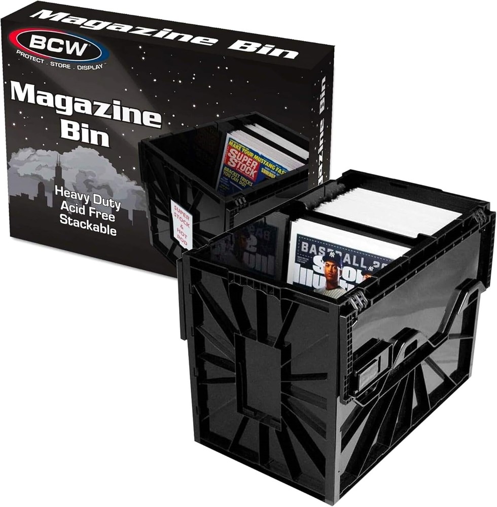 2 BCW Magazine Plastic Bins Stackable Doc Box Long Term Magazine Storage New (2)