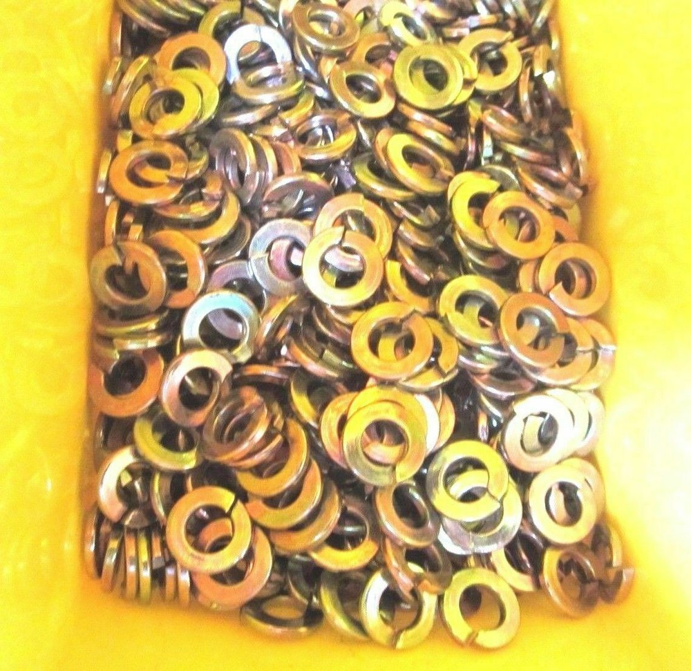 5/8" Medium Split Lock Washers Yellow Zinc