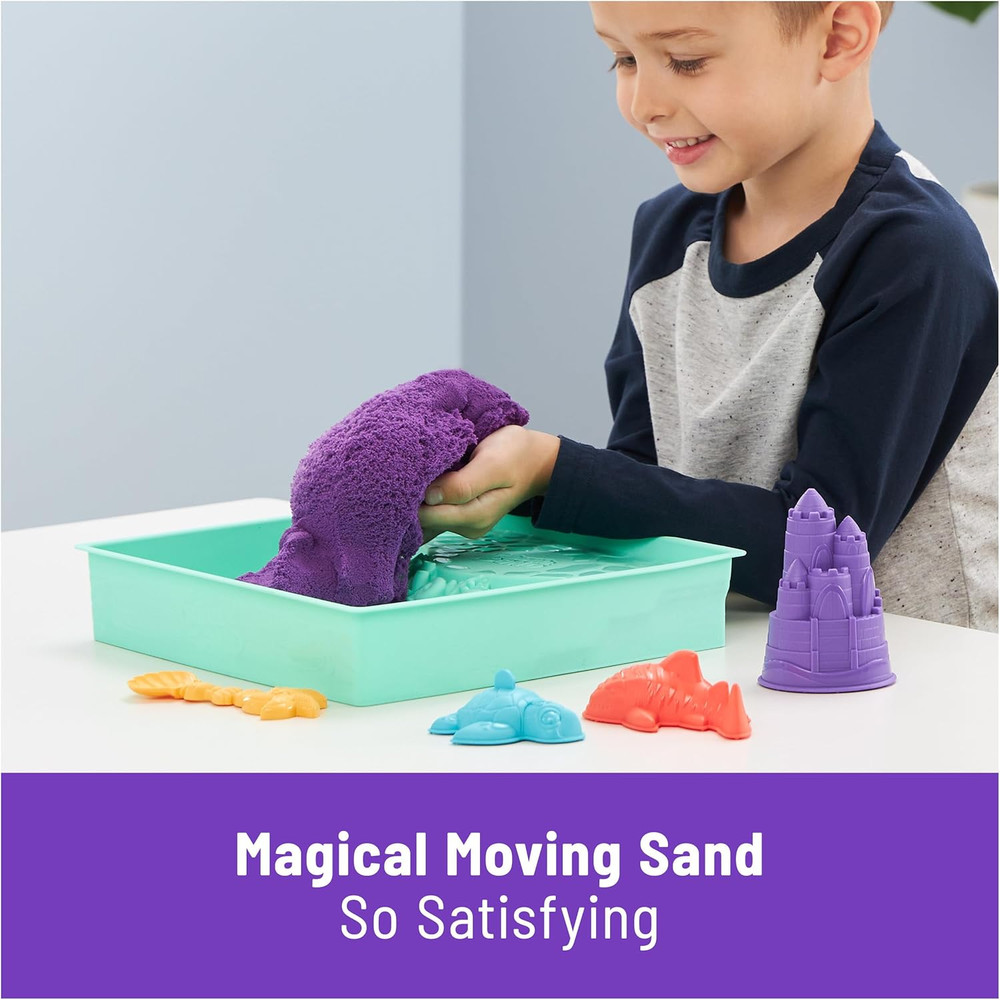 Kinetic Sand, Sandbox Set, Creative Easter Gifts, Includes 1Lb Purple Moldable P