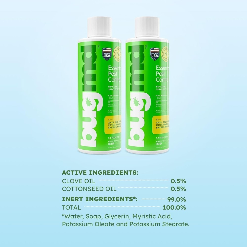 Pack of Two - BUG MD Essential Oils Concentrate 3.7 Oz Safely Kills Bugs x2