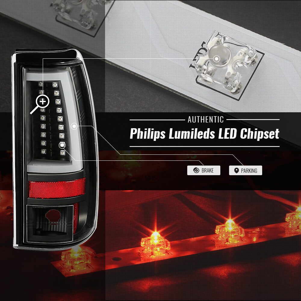 2003-2006 Chevy Silverado 1500 2500 [Black Edition] LED Tube Tail Lights Lamps