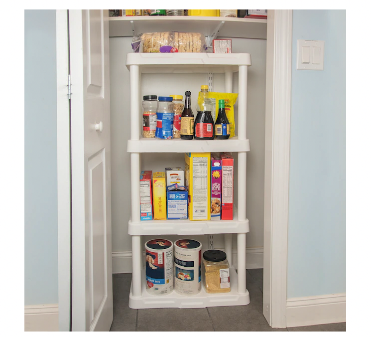 Project Source Plastic 4-Tier Shelving Unit Shelves Shelf Storage Racks Stand