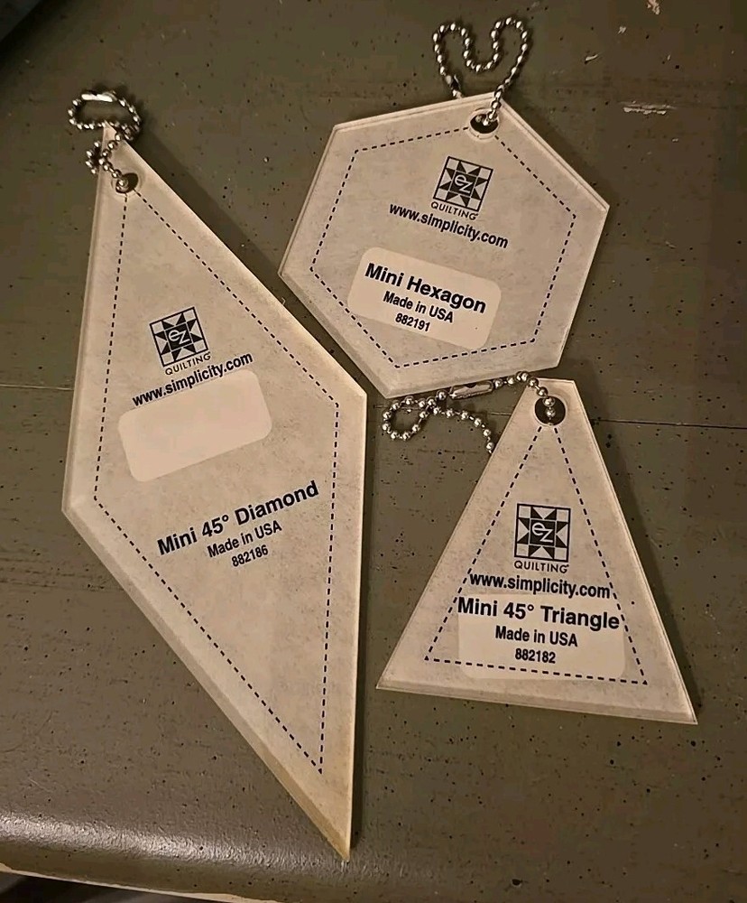 3Pcs Quilting Ruler, With  Triangle,  Diamond, Hex