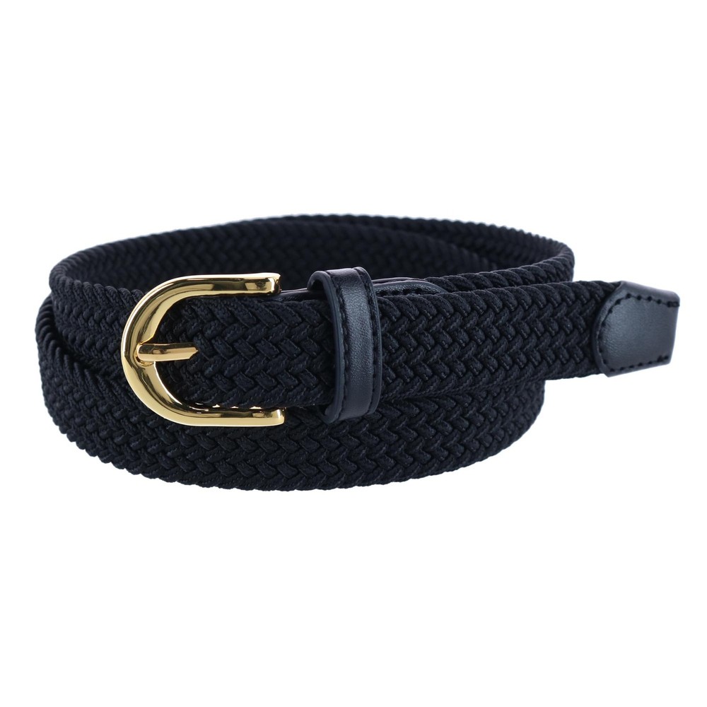 CTM Women's Elastic Braided Stretch Belt