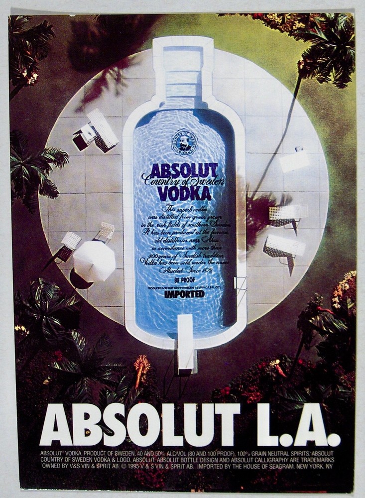 Absolut L.A. Vintage '90s Postcard