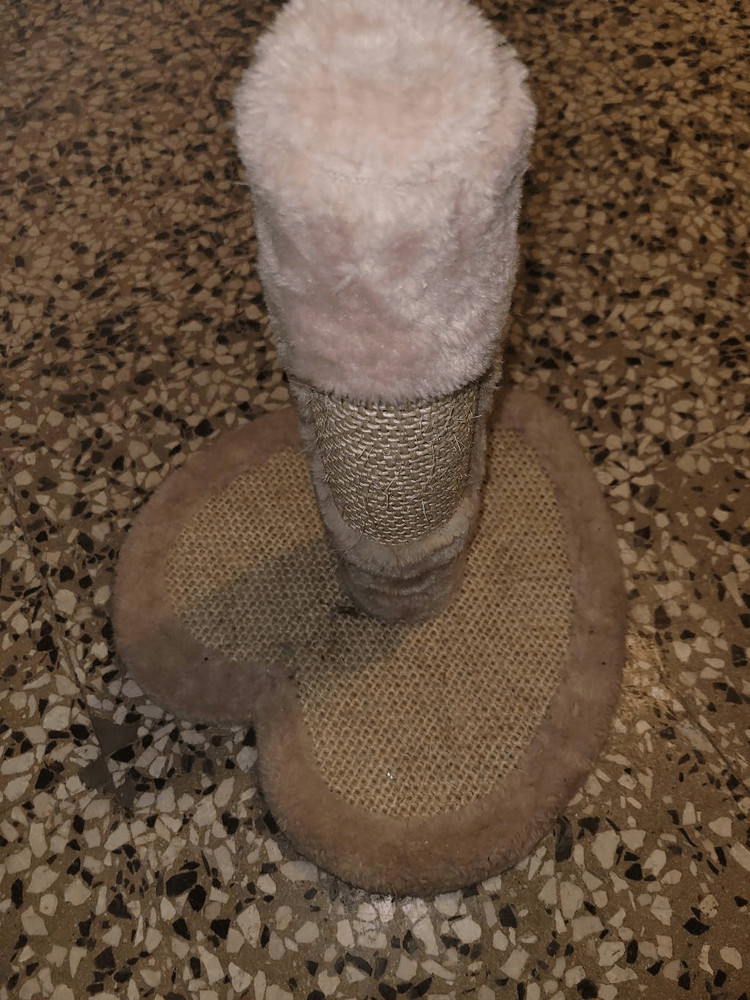 Heart shaped cat scratching post