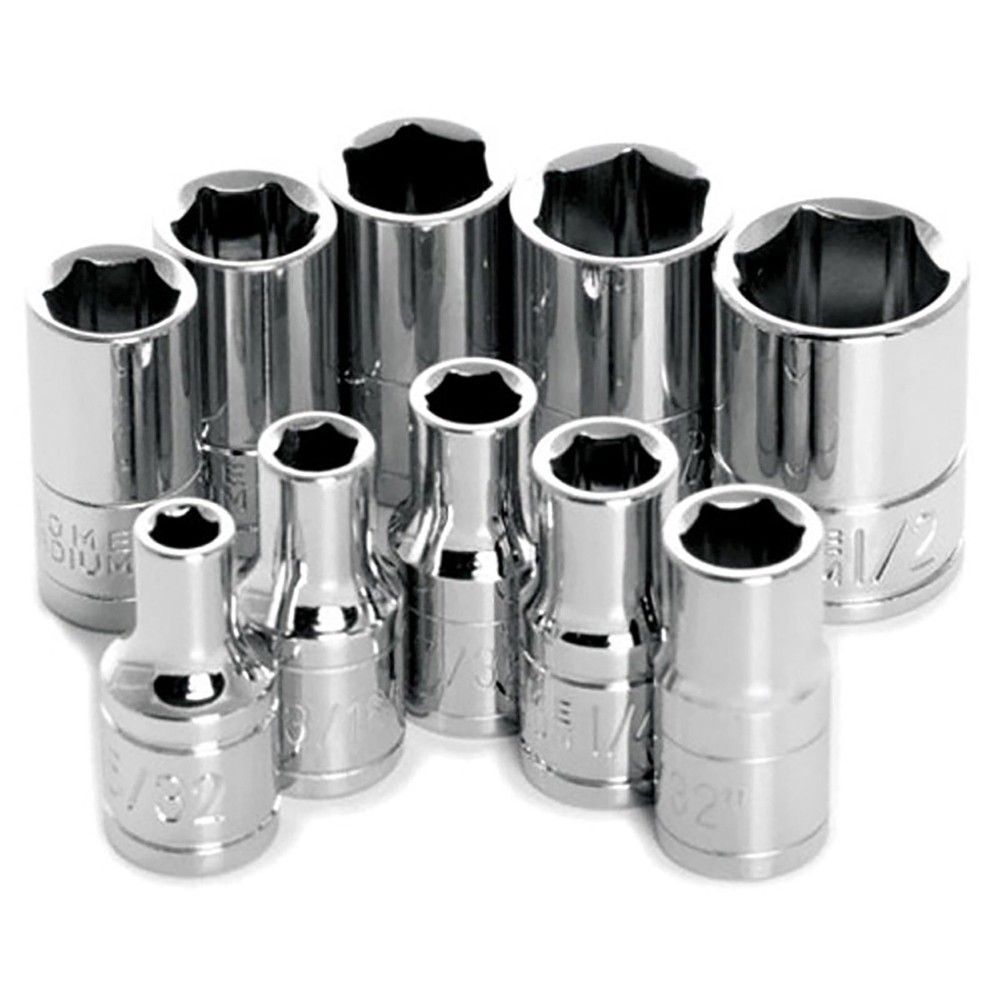 Performance Tool 1/4" DR 6PT SAE Socket Set - 10-Piece W36002