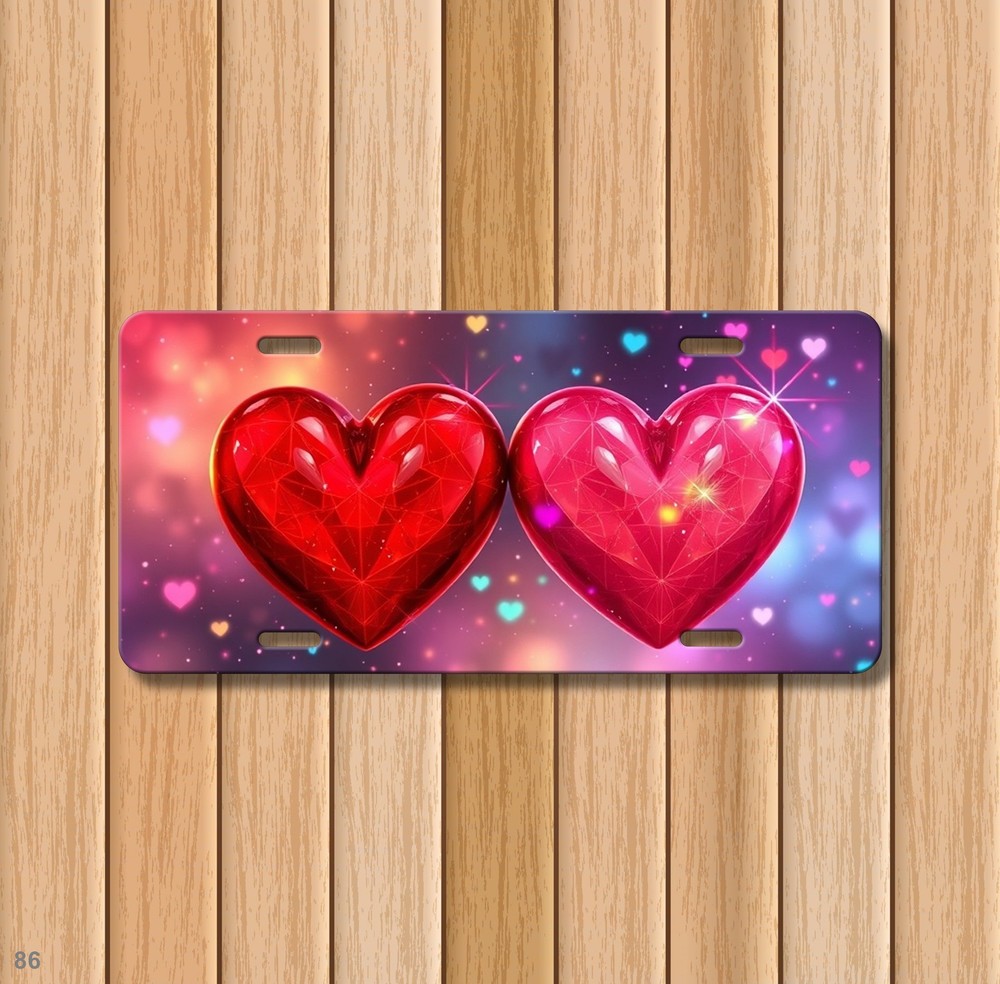 Vibrant Hearts License Plate Customizable Vanity Plate Unique Gift