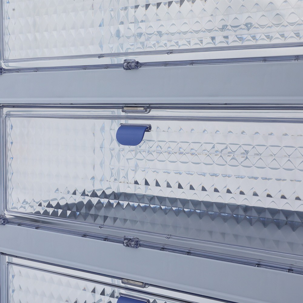 4 Tier Plastic Folding Storage Bins 35" Stackable Storage Drawer w/Magnetic Door