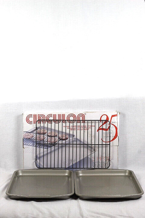 Circulon 3 Piece Bakeware Set Cookie Pans & Cooling Rack Nonstick