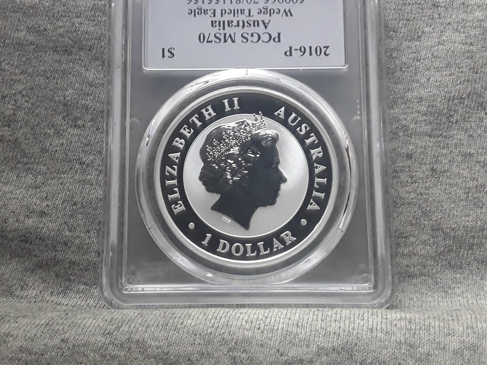 2016-P AUSTRALIA $1 MS70 WEDGED TAILED EAGLE DAVID HALL SIGNED PCGS CERTIFIED