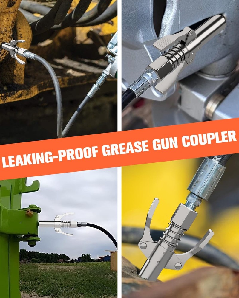 luckywagon Grease Gun Coupler Pro Version - 1 Pack, Silver