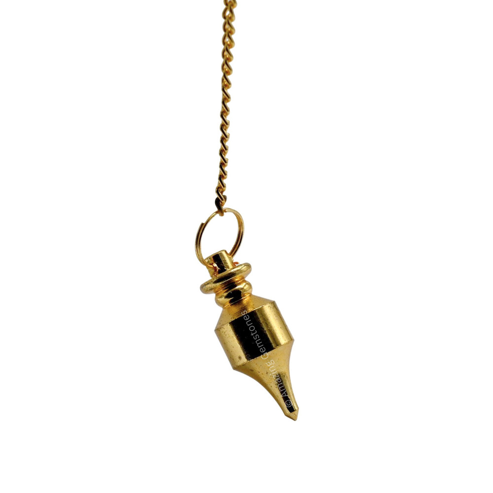 Gold Long Point Steel Copper Pendulum for Divination