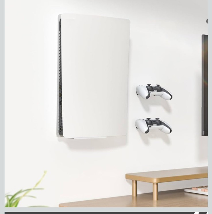 PS5 Wall Mount Stand w/ Controller Holders Vertical PlayStation 5 Bracket