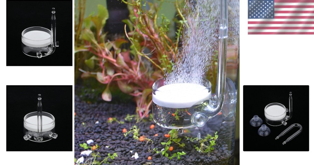 Efficient Ceramic CO2 Diffuser with Suction Cups for 30-50 Gallon Tanks