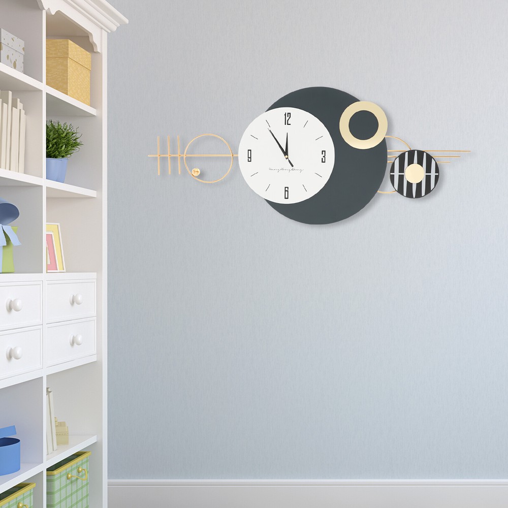 Modern Decorative Wall Clock - Silent Sweep, Elegant Metal Design