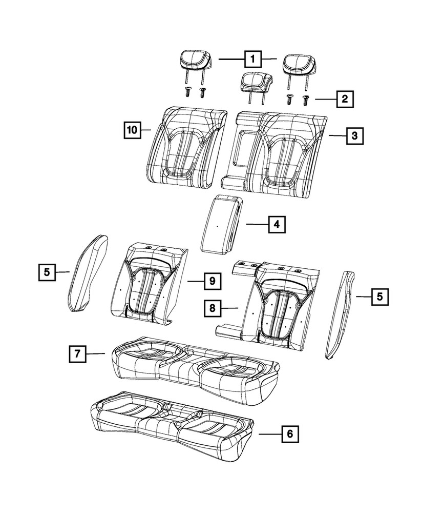 Genuine Mopar Headrest Sleeve Non-Locking 5VJ161BBAA