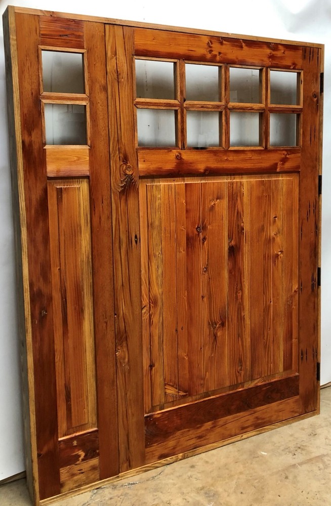 Rustic solid alder door Pre Hung one side lite 2 sets trim Glass U choose size