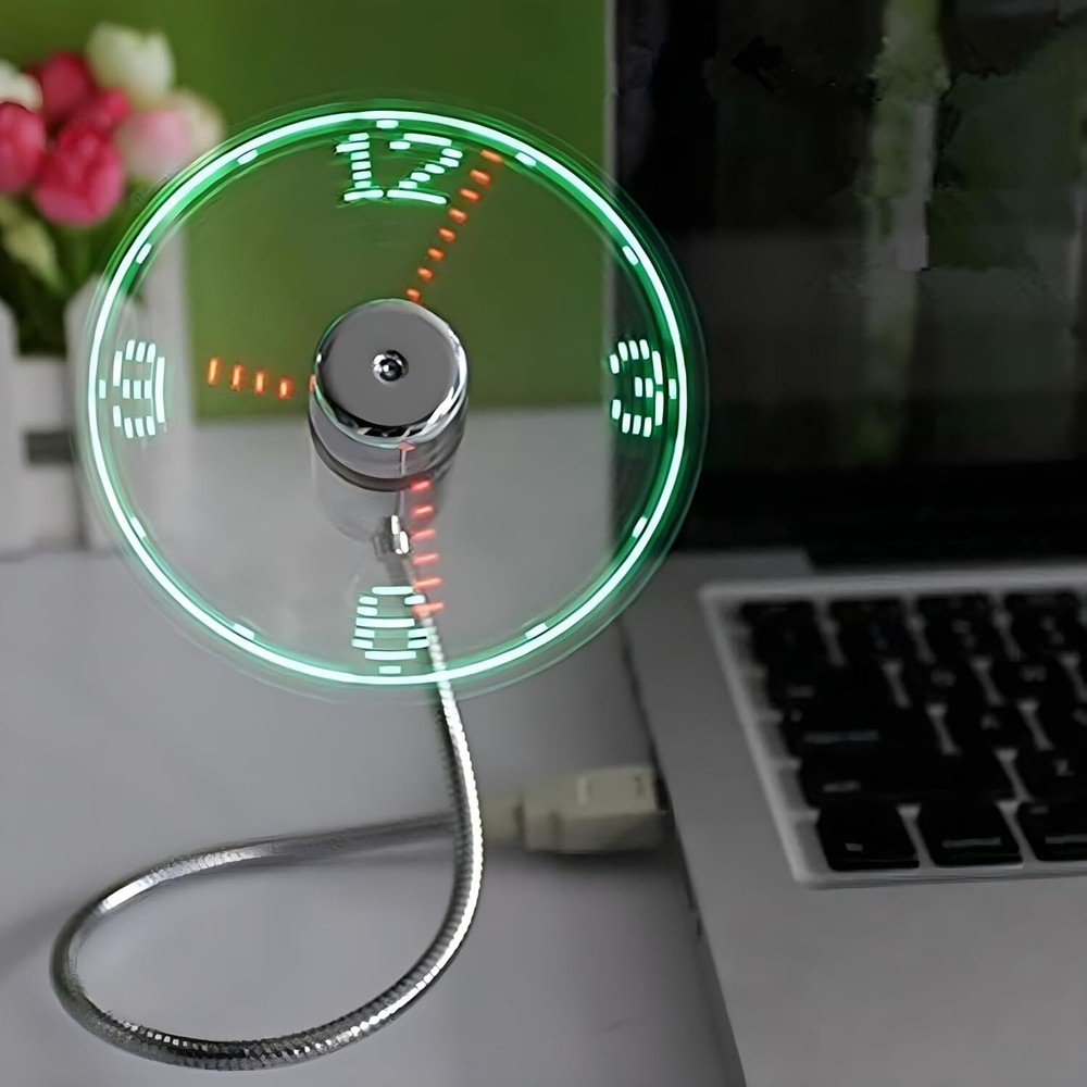 LED USB Clock Fan with Real-Time Display – Cool Xmas Gadget