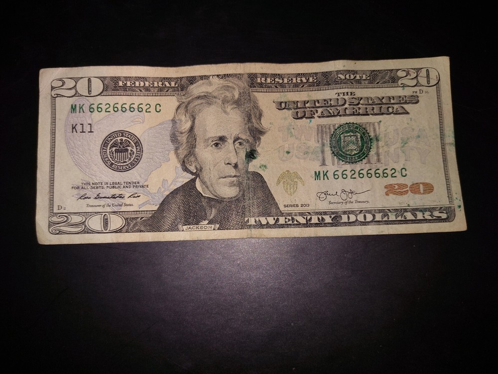 fancy serial number bills binary..with ink smear