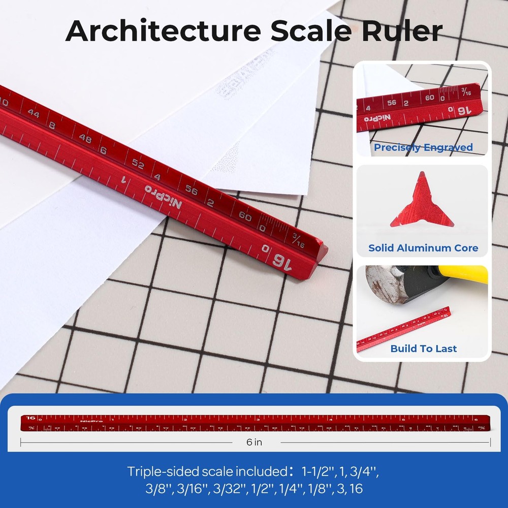 Nicpro 30PCS Professional Drafting Tools & Geometry Set with Case, 30 PCS