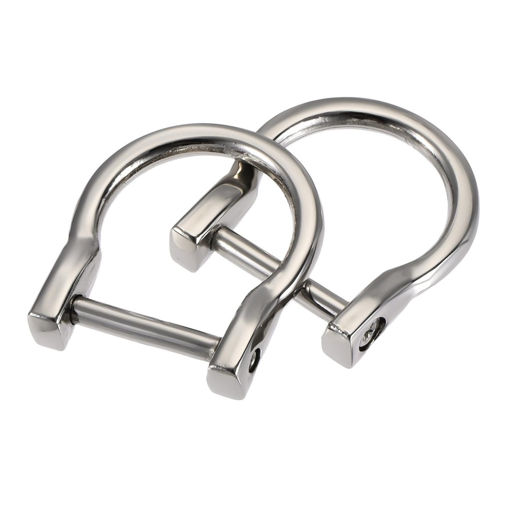 23mm (0.91") U Shape Horseshoe D Screw Buckle Silver 6pcs