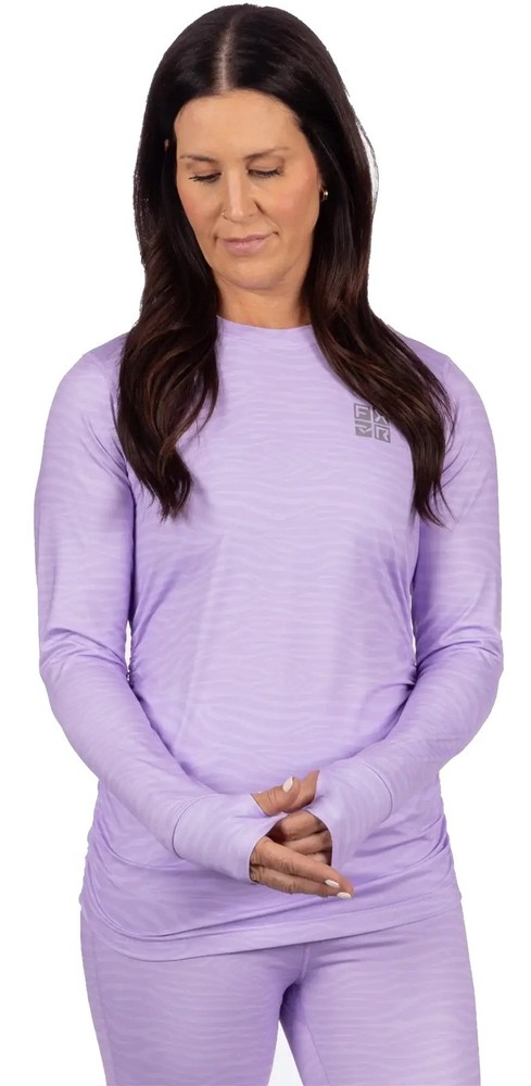 FXR Atmosphere Womens Base Layer Long Sleeve Top Lavander Zebra