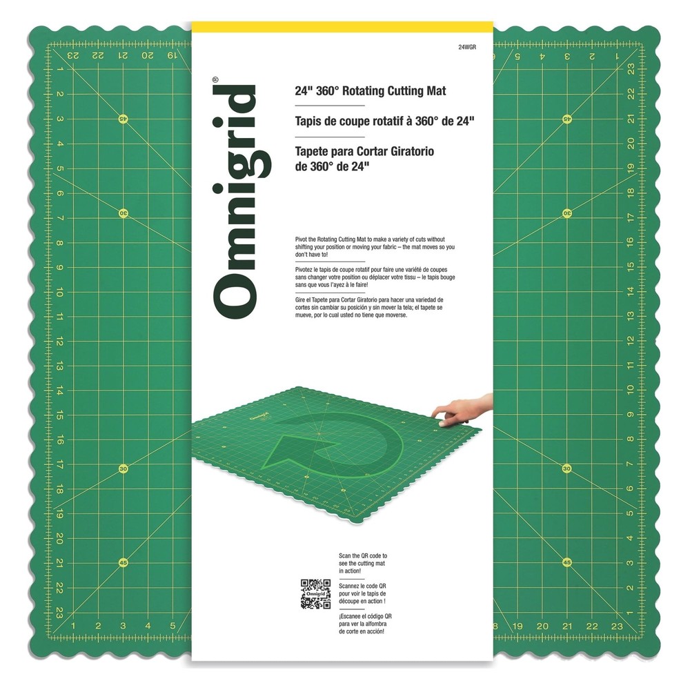 360° Square Rotating Self-Healing Cutting Mat, 24"