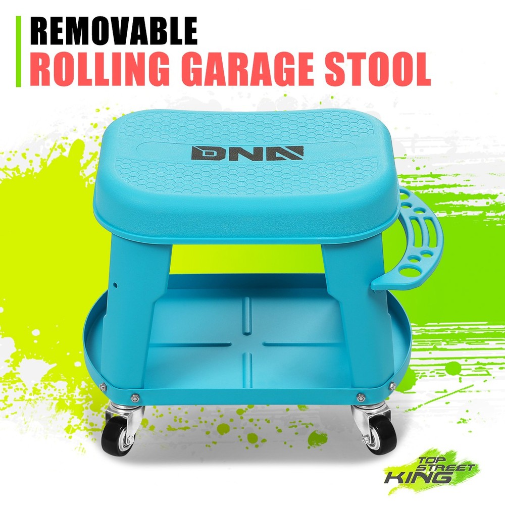 300 LBs 360-Degree Removable Workshop Tool Rolling Garage Stool Mobile Seat