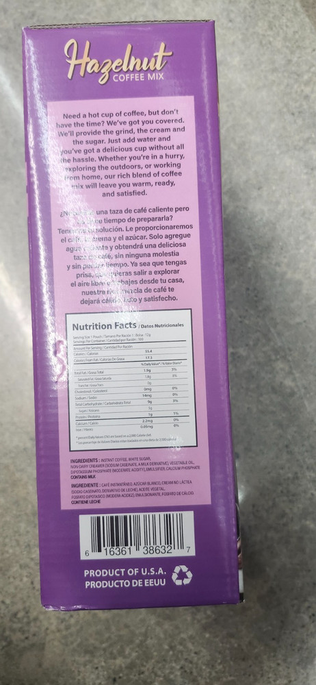 MAZEL HAZELNUT INSTANT COFFEE MIX - 3 IN 1 , DARK ROAST, 100 STICKS