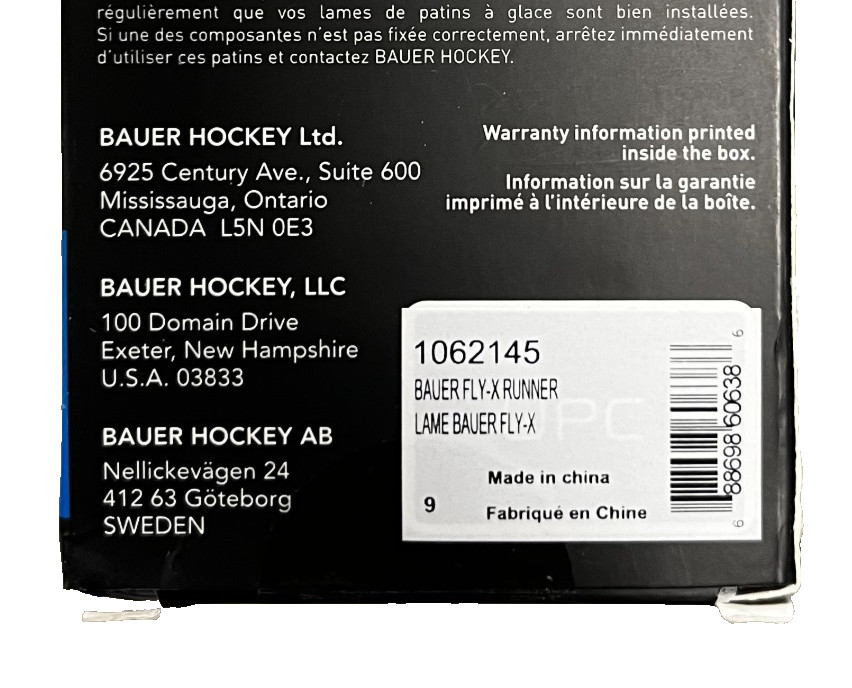 Bauer Fly-X Steel Runner- Size 9 / 280 mm