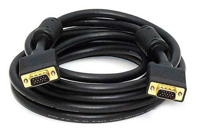 Premium Double-Shielded VGA Cable W/Ferrites + CL2 Rated ~15 Feet
