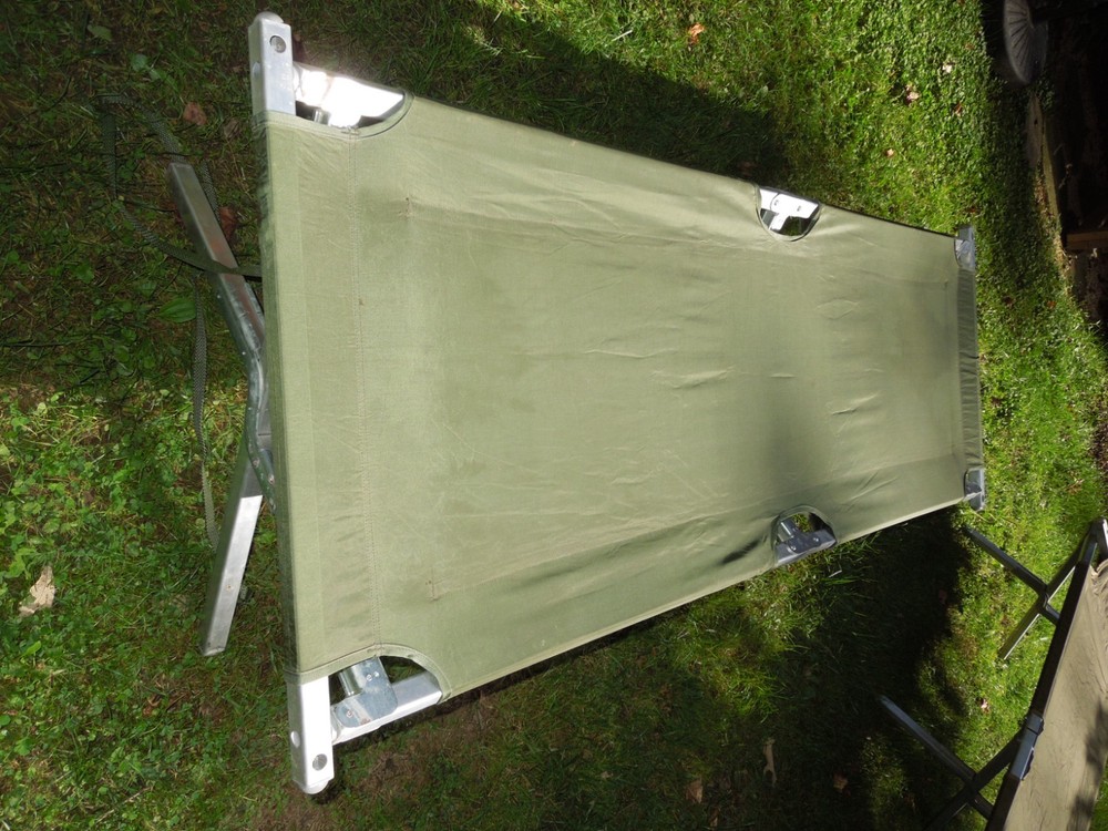 US Military Issue Compact Lightweight Foldable Aluminum Sleeping Cot Nylon #2