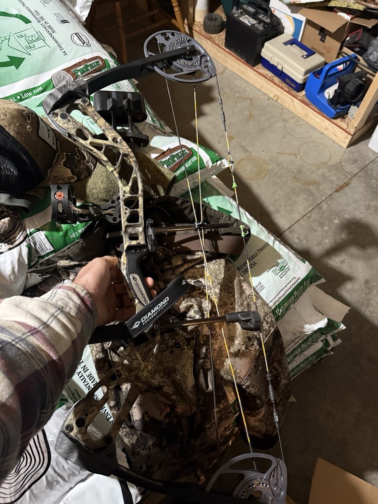 Bowtech Diamond Edge Display 320 RH 7-70lbs 15"-31" Camo With Bow Case