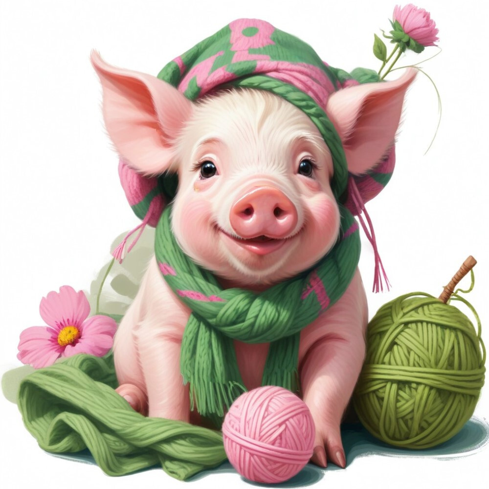 30 Custom Pig Crochet Personalized Address Labels