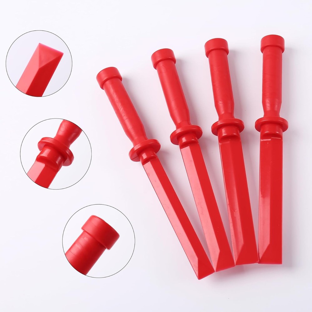 4 Pcs Plastic Razor Blade Scraper Chisel Set, 3/4" to 1-1/2" Widths Chemical
