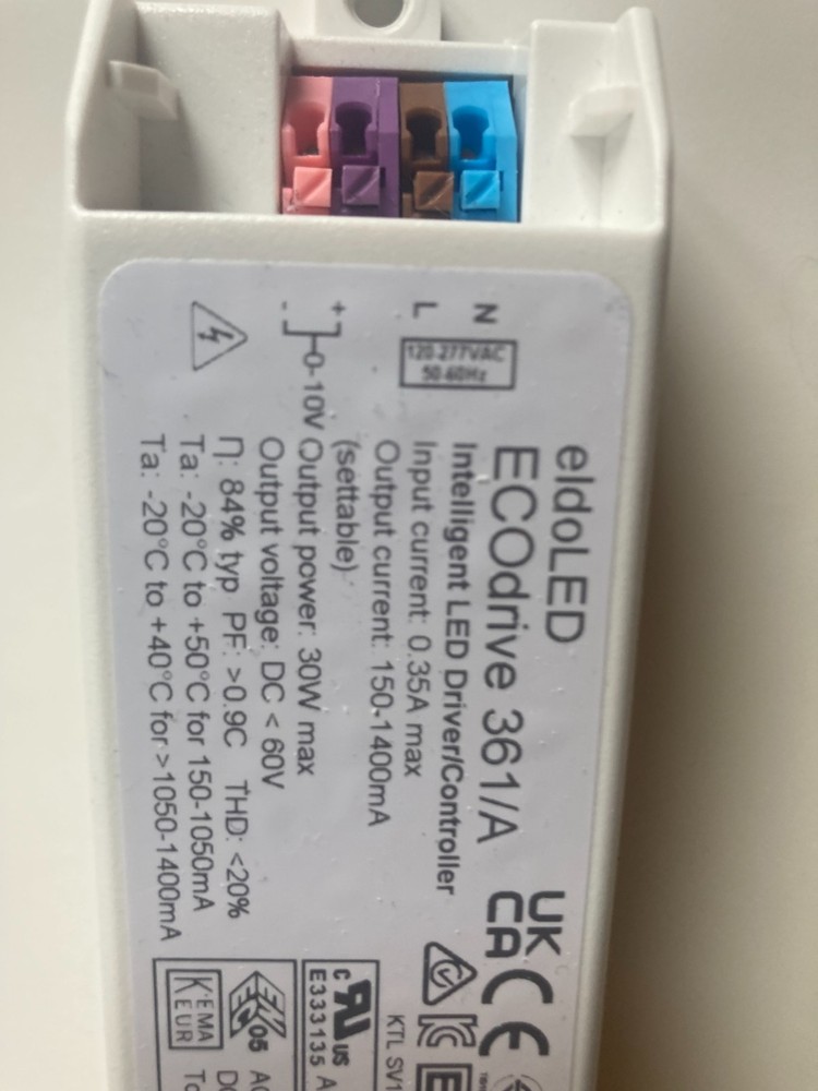 eldoLED ECOdrive 361/A Constant Current Programmable LED Driver 30W Dimmable